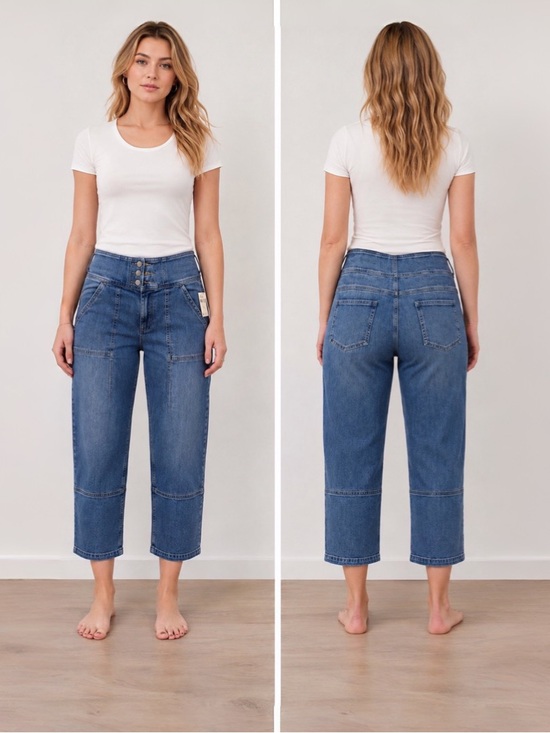 Anthropologie Denim - Anthropologie Button-Fly Cropped Jeans — Medium Blue